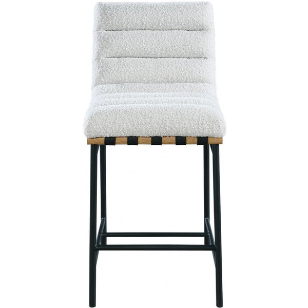 Modern Room Deco Meridian Furniture Burke Boucle Fabric Counter Stool