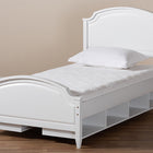 Baxton Studio Elise Classic and Traditional Transitional White Finished Wood Twin Size Storage Platform Bed