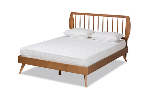 Baxton Studio Emiko Modern and Contemporary Walnut Brown Finished Wood King Size Platform Bed