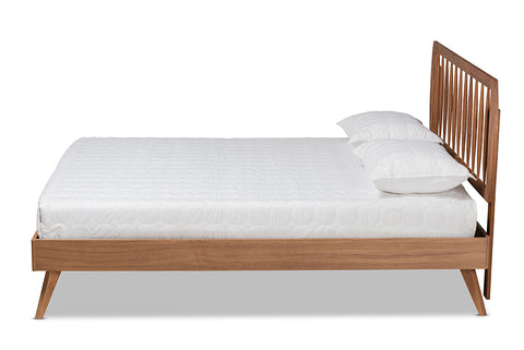 Baxton Studio Emiko Modern and Contemporary Walnut Brown Finished Wood King Size Platform Bed