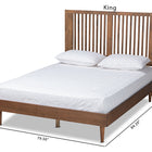 Baxton Studio Kioshi Mid-Century Modern Transitional Ash Walnut Finished Wood King Size Platform Bed