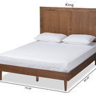 Baxton Studio Nicola Mid-Century Modern Transitional Ash Walnut Finished Wood King Size Platform Bed