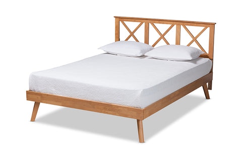 Baxton Studio Galvin Modern and Contemporary Brown Finished Wood Queen Size Platform Bed