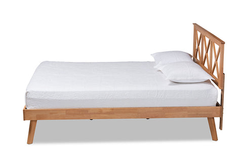 Baxton Studio Galvin Modern and Contemporary Brown Finished Wood Queen Size Platform Bed