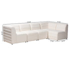 Baxton Studio Maya Modern White Boucle Fabric 5-Piece Modular Sectional Sofa