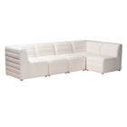 Baxton Studio Maya Modern White Boucle Fabric 5-Piece Modular Sectional Sofa