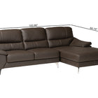 Baxton Studio Townsend Modern Brown Full Leather Sectional Sofa with Right Facing Chaise