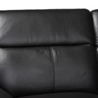 Baxton Studio Reverie Modern Black Full Leather Sectional Sofa with Right Facing Chaise