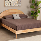 Baxton Studio Denton Japandi Natural Brown Finished Wood Queen Size Platform Bed