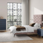 Manhattan Comfort2-Piece DUMBO Modern  5-Drawer Tall Dresser and DUMBO Modern Nightstand 2.0 in Midnight Blue