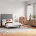 Manhattan Comfort3-Piece DUMBO Modern  5-Drawer Tall Dresser,  DUMBO Modern 6-Drawer Double Low Dresser, and DUMBO Modern Nightstand 2.0 in Golden Brown