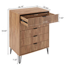 Manhattan Comfort3-Piece DUMBO Modern  5-Drawer Tall Dresser,  DUMBO Modern 6-Drawer Double Low Dresser, and DUMBO Modern Nightstand 2.0 in Golden Brown