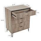 Manhattan Comfort3-Piece DUMBO Modern  5-Drawer Tall Dresser,  DUMBO Modern 6-Drawer Double Low Dresser, and DUMBO Modern Nightstand 2.0 in Rustic Grey