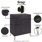 Manhattan Comfort3-Piece DUMBO Modern  5-Drawer Tall Dresser,  DUMBO Modern 10-Drawer Double Tall Dresser, and DUMBO Modern Nightstand 2.0 in Black