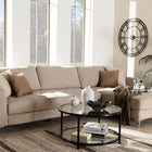 Baxton Studio Agnew Contemporary Light Beige Microfiber Right Facing Sectional Sofa