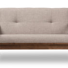 Baxton Studio Bianca Mid-Century Modern Walnut Wood Light Grey Fabric Tufted 2-Seater Loveseat