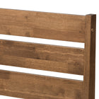 Baxton Studio Elmdon Mid-Century Modern Solid Walnut Wood Slatted Headboard Style King Size Platform Bed