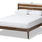 Baxton Studio Elmdon Mid-Century Modern Solid Walnut Wood Slatted Headboard Style Full Size Platform Bed