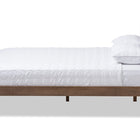 Baxton Studio Jupiter Mid-Century Modern Grey Fabric Upholstered Button-Tufted Full Size Platform Bed