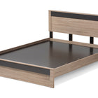 Baxton Studio Jamie Modern and Contemporary Two-Tone Oak and Grey Wood Queen Size Platform Bed