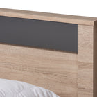 Baxton Studio Jamie Modern and Contemporary Two-Tone Oak and Grey Wood Queen Size Platform Bed