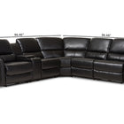 Baxton Studio Amaris Modern and Contemporary Black Bonded Leather 5-Piece Power Reclining Sectional Sofa with USB Ports