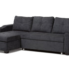 Baxton Studio Lianna Modern and Contemporary Dark Grey Fabric Upholstered Sectional Sofa