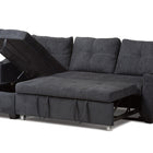 Baxton Studio Lianna Modern and Contemporary Dark Grey Fabric Upholstered Sectional Sofa