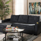 Baxton Studio Lianna Modern and Contemporary Dark Grey Fabric Upholstered Sectional Sofa