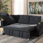 Baxton Studio Lianna Modern and Contemporary Dark Grey Fabric Upholstered Sectional Sofa