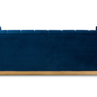 Baxton Studio Loreto Glam and Luxe Navy Blue Velvet Fabric Upholstered Brushed Gold Finished Sofa