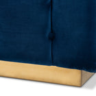 Baxton Studio Loreto Glam and Luxe Navy Blue Velvet Fabric Upholstered Brushed Gold Finished Sofa