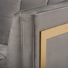 Baxton Studio Ambra Glam and Luxe Grey Velvet Fabric Upholstered and Button Tufted Sofa with Gold-Tone Frame