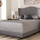 Baxton Studio Alesha Modern and Contemporary Grey Fabric Upholstered King Size Bed