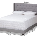 Baxton Studio Brady Modern and Contemporary Light Grey Fabric Upholstered Queen Size Bed