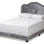 Baxton Studio Embla Modern and Contemporary Grey Velvet Fabric Upholstered King Size Bed