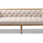 Baxton Studio Agnes French Provincial Beige Linen Fabric Upholstered and White-Washed Oak Wood Sofa