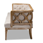 Baxton Studio Agnes French Provincial Beige Linen Fabric Upholstered and White-Washed Oak Wood Sofa