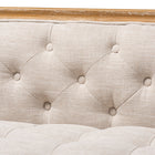 Baxton Studio Agnes French Provincial Beige Linen Fabric Upholstered and White-Washed Oak Wood Sofa