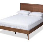 Baxton Studio Zenon Mid-Century Modern Walnut Brown Finished Wood Queen Size Platform Bed