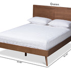 Baxton Studio Zenon Mid-Century Modern Walnut Brown Finished Wood Queen Size Platform Bed