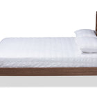 Baxton Studio Calisto Mid-Century Modern Walnut Brown Finished Wood Queen Size Platform Bed