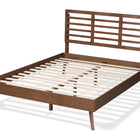 Baxton Studio Calisto Mid-Century Modern Walnut Brown Finished Wood Queen Size Platform Bed