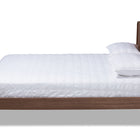 Baxton Studio Demeter Mid-Century Modern Walnut Brown Finished Wood King Size Platform Bed