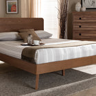 Baxton Studio Demeter Mid-Century Modern Walnut Brown Finished Wood King Size Platform Bed