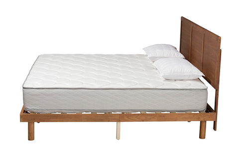 Baxton Studio Daina Mid-Century Modern Ash Walnut Finished Wood Full Size Platform Bed