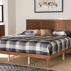 Baxton Studio Daina Mid-Century Modern Ash Walnut Finished Wood King Size Platform Bed