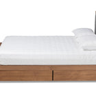 Baxton Studio Cosma Modern Transitional Ash Walnut Brown Finished Wood 4-Drawer Full Size Platform Storage Bed