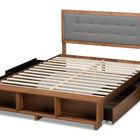 Baxton Studio Cosma Modern Transitional Ash Walnut Brown Finished Wood 4-Drawer Full Size Platform Storage Bed