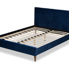 Baxton Studio Frida Glam and Luxe Royal Blue Velvet Fabric Upholstered Queen Size Bed